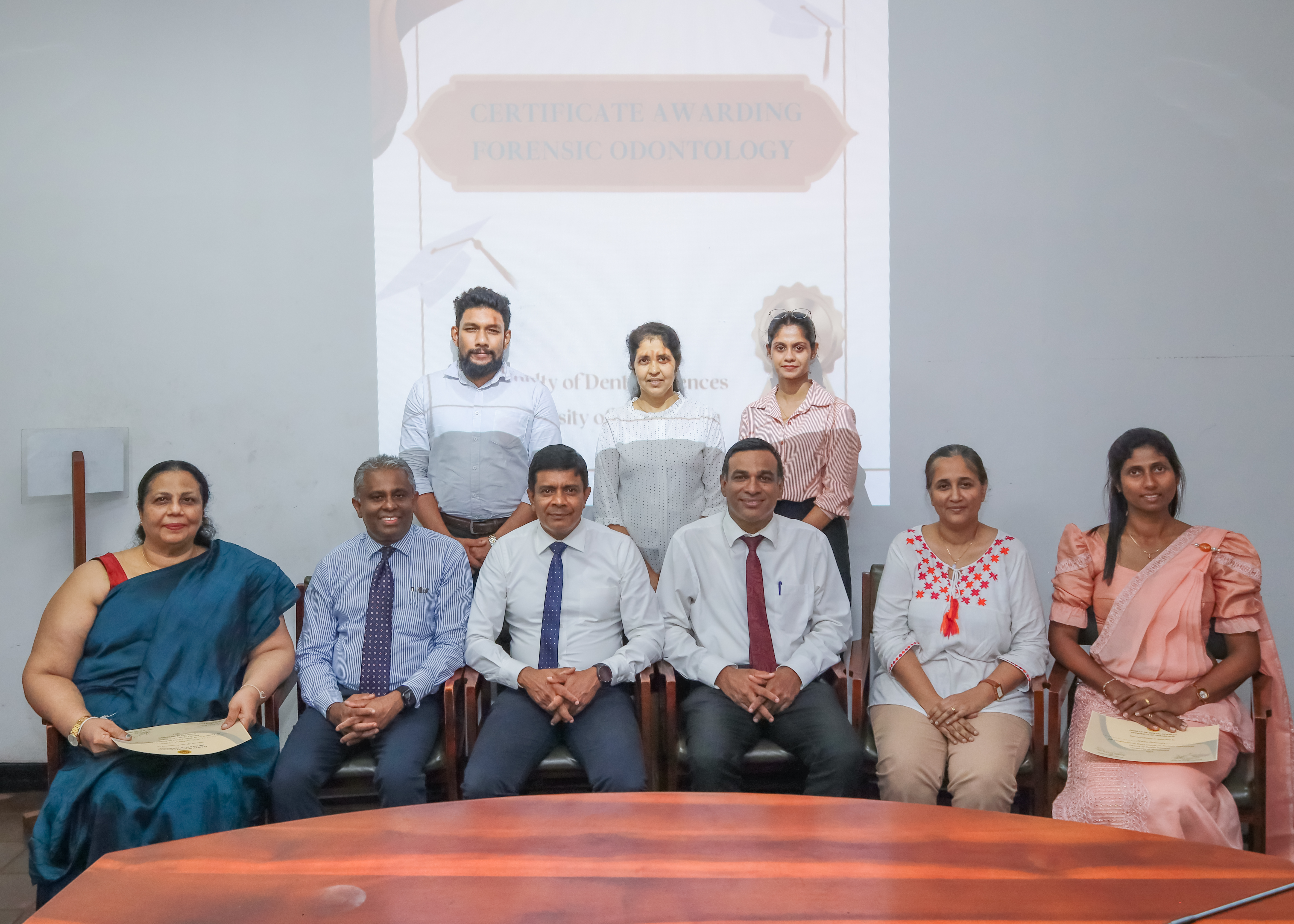 The Certificate Awarding Ceremony - A Short Course of Forensic Odontology